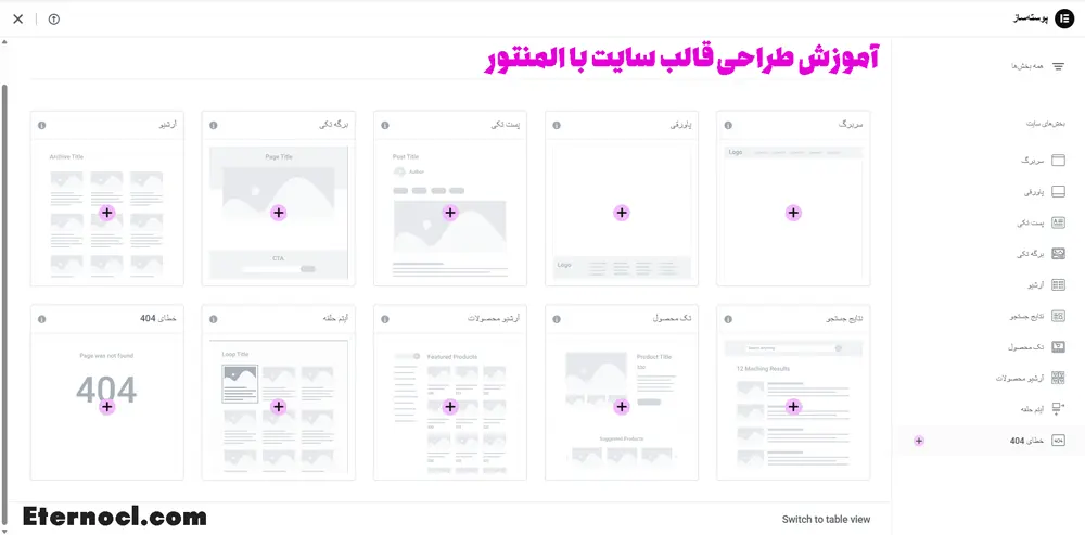 طراحی قالب سایت با المنتور پرو حرفه ای